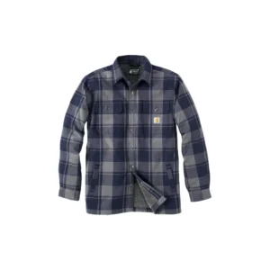 Carhartt M's Flannel Sherpa Lined Shirt Jacket Navy 1