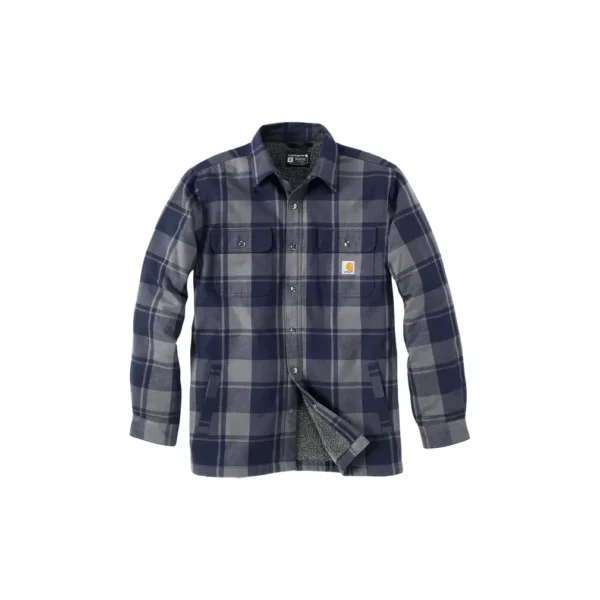 Carhartt M's Flannel Sherpa Lined Shirt Jacket Navy 1