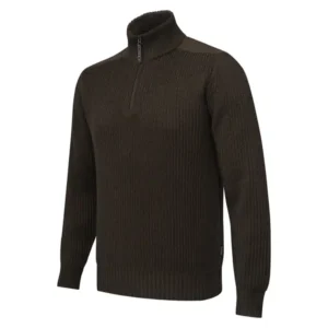 Beretta M Dover Half Zip Tech Sweater Brown Bark & Moss 1