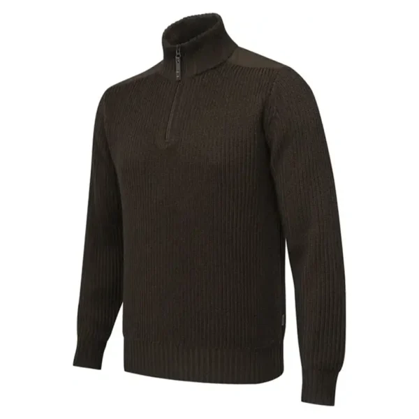 Beretta M Dover Half Zip Tech Sweater Brown Bark & Moss 1